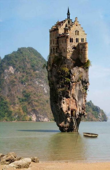 House over rock